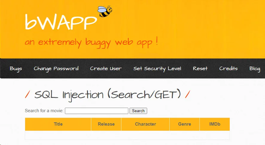 検証用アプリ（bWAPP）で SQL インジェクションをスキャン